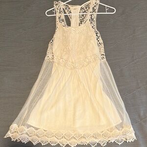 Hollister Cream Lace Slip Dress